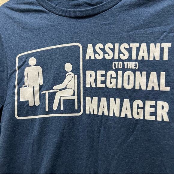 The Office Funny Blue Short Sleeve T-Shirt Assistant Regional Manager Size Small - Picture 4 of 5